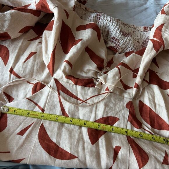 NWOT ASTR the Label Heather Dress Linen Rust Abstract Lined Open Waist XS - Picture 13 of 13